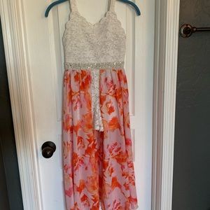 Sparkle bodice with drape over shorts “dress”